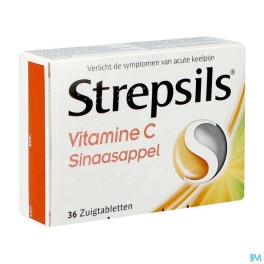 Zwitserse Apotheek|Strepsils Vitamine C Orange Past 36|Comprimés à sucer